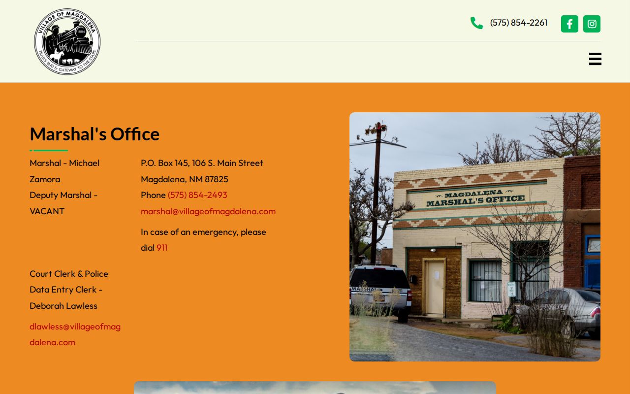 Magdalena Marshal's Office criminal records location