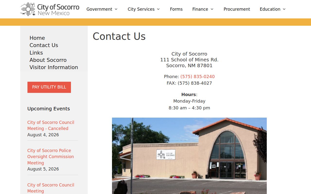 Socorro city offices for criminal records requests